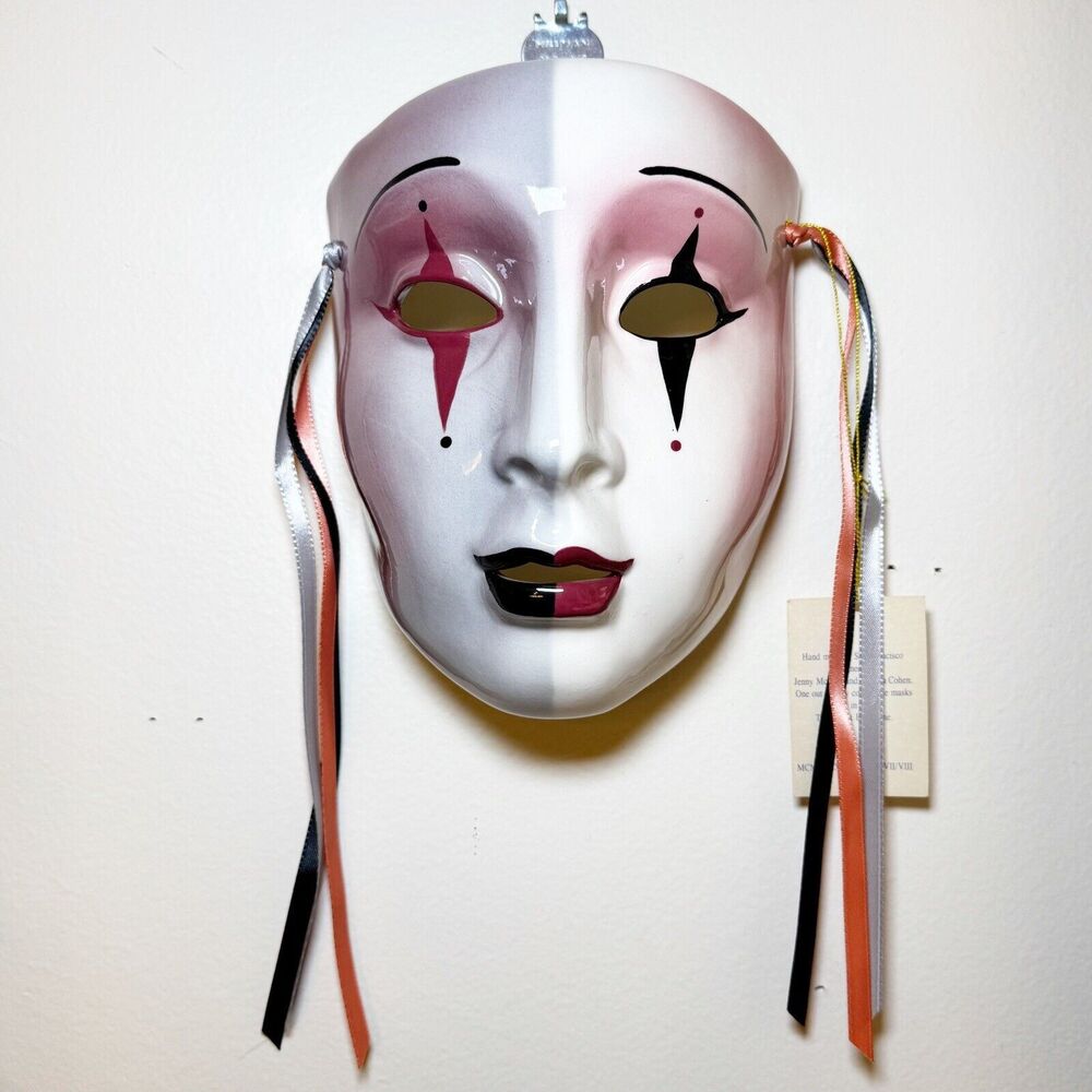 Clay Art The About Face Line Mardi Gras‎ Masquerade Jester Mask Wall Hanging NWT